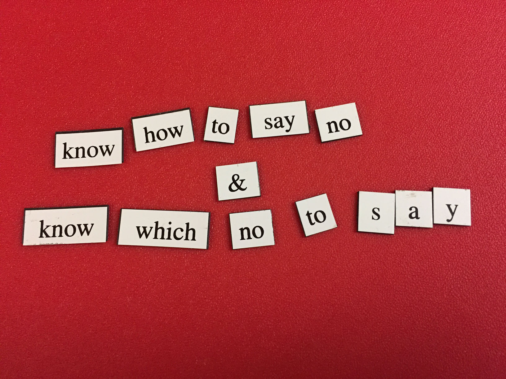 When to say no